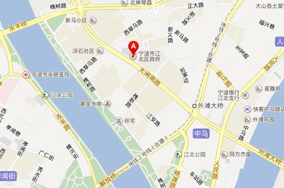 江北區(qū)政府位置圖 江北區(qū)政府位置圖